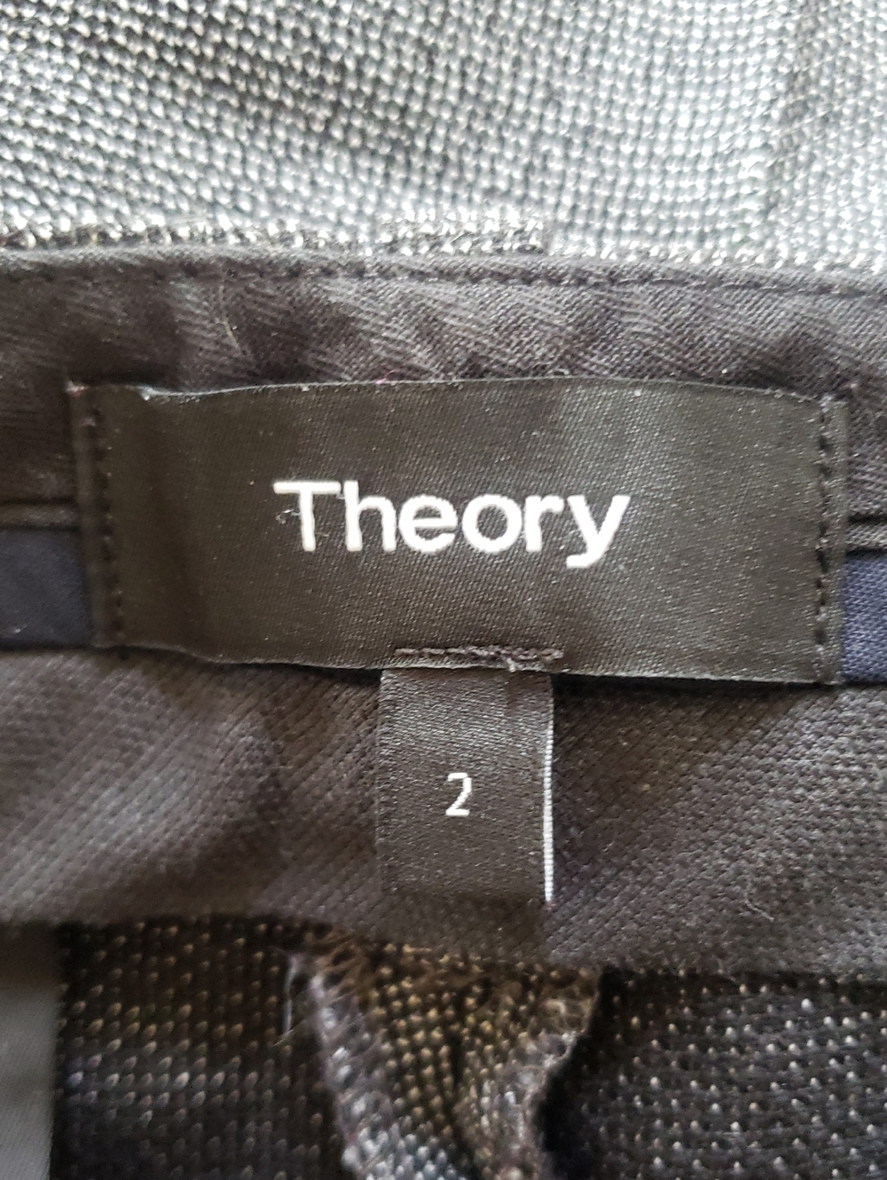 THEORY Emery Black White Tweed Straight‑Leg Trouser Pant | Virgin Wool Blend | 2 - Picture 13 of 14